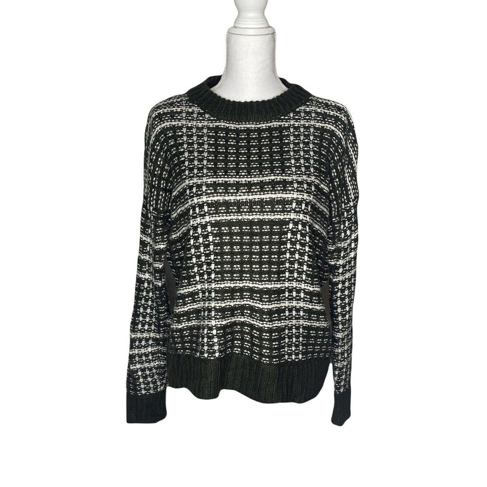 Romeo & Juliet Couture Acrylic Pullover SZ Small Green White Holiday Christmas